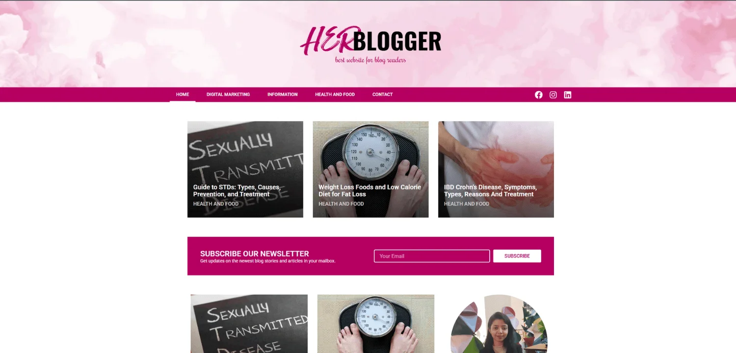 HerBlogger work sample